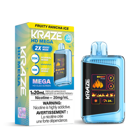 Kraze HD Mega 20k - Fruity Rancha Ice | Vape Cloud Canada