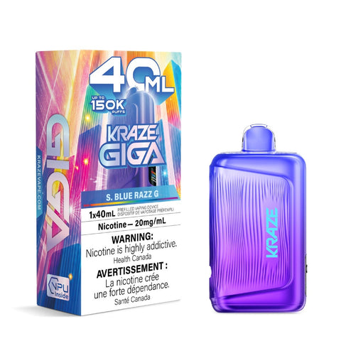 Kraze Giga 40ML Disposable Vape - S. Blue Razz G