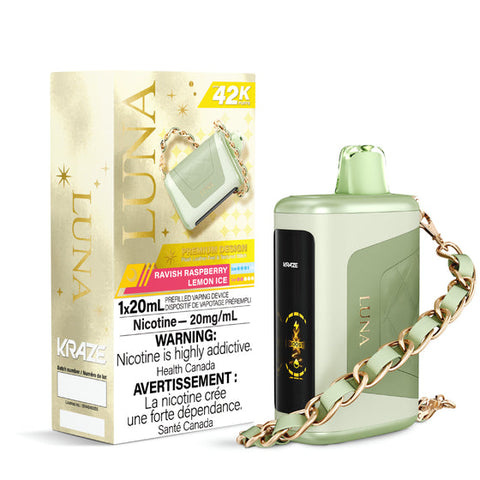 Kraze Luna Disposable | Vape Cloud Canada Pacific Smoke 20mg ON Tax / Ravish Raspberry Lemon Ice 42.99  Vape Cloud