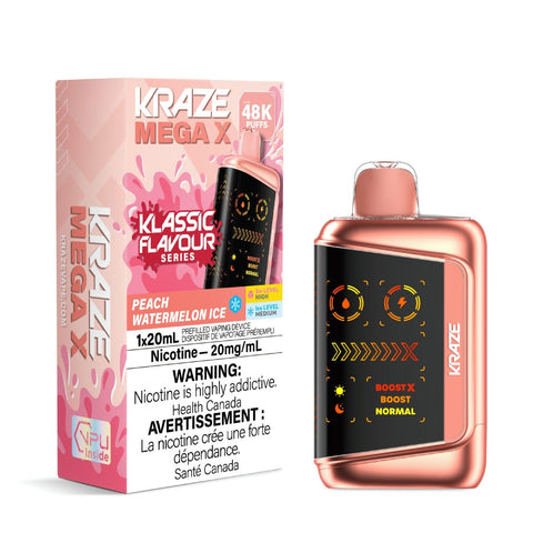 Kraze Mega X Disposable Vape - Peach Watermelon Ice