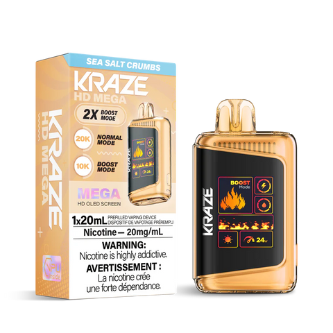 Kraze HD Mega 20k - Sea Salt Crumbs | Vape Cloud Canada