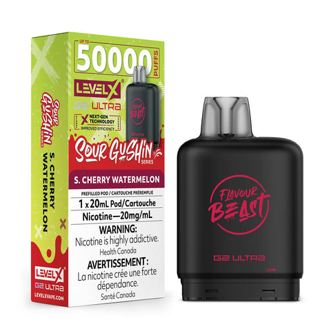 Level X G2 Ultra 20mL Pods - Sour Gushin S. Cherry Watermelon