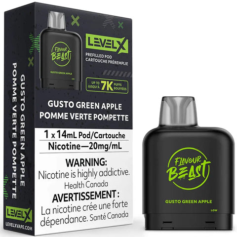 Level X 7K - Flavour Beast - Gusto Green Apple | Vape Cloud Canada