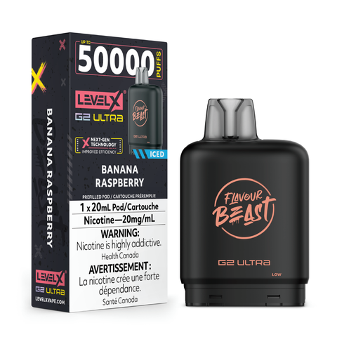 Level X G2 Ultra 20mL Pods - Banana Raspberry Iced
