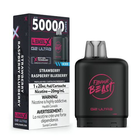 Level X G2 Ultra 20mL Pods - Strawberry Raspberry Blueberry Iced