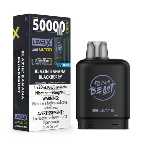 Level X G2 Ultra 20mL Pods - Blazin’ Banana Blackberry Iced