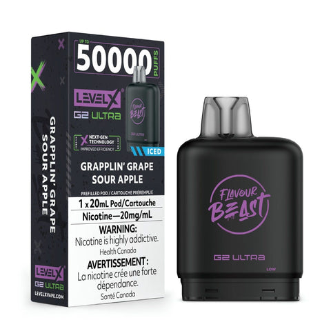 Level X G2 Ultra 20mL Pods - Grapplin’ Grape Sour Apple Iced