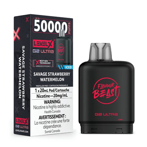 Level X G2 Ultra 20mL Pods - Savage Strawberry Watermelon Iced