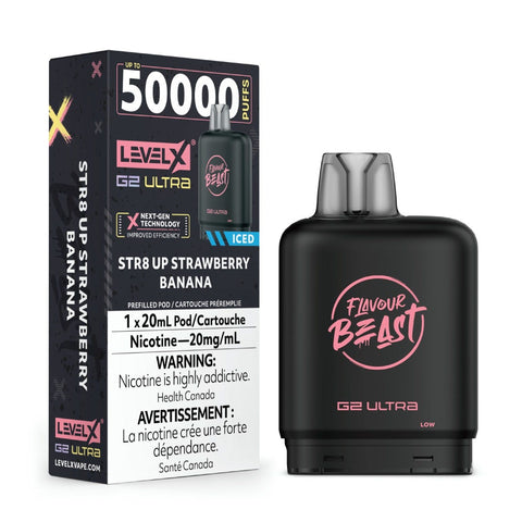 Level X G2 Ultra 20mL Pods - STR8 UP Strawberry Banana Iced