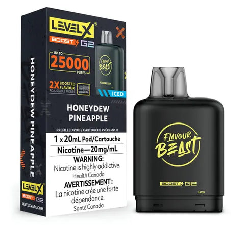 Level X Flavour Beast Boost G2 Pod - Honeydew Pineapple | Vape Cloud Canada Pacific Smoke    Vape Cloud