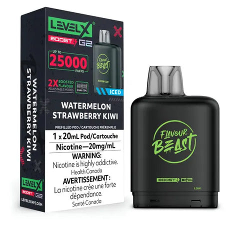 Level X Flavour Beast Boost G2 Pod - Watermelon Strawberry Kiwi (Ice)| Vape Cloud Canada Pacific Smoke    Vape Cloud