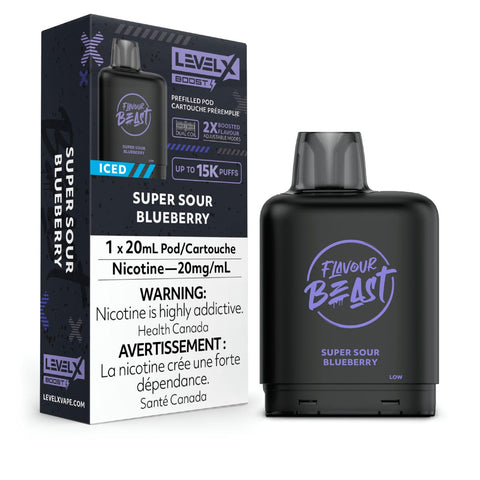 Level X Boost - Flavour Beast - Super Sour Blueberry Iced | Vape Cloud Canada