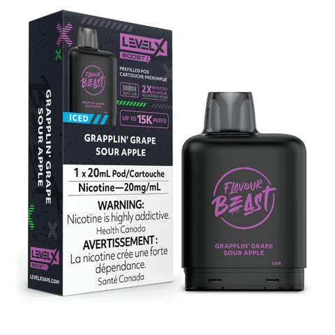 Level X Boost - Flavour Beast - Grapplin' Grape Sour Apple Iced | Vape Cloud Canada