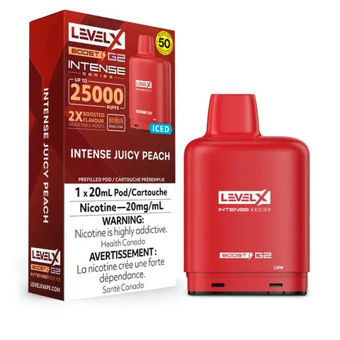 Level X Intense Boost Pod 20mL - Intense Juicy Peach | Vape Cloud Canada Pacific Smoke    Vape Cloud
