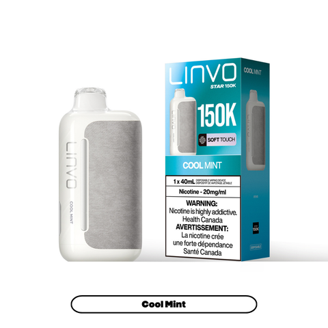 LINVO Star 150K Cool Mint 20mg disposable vape with sales packaging