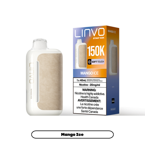 LINVO Star 150K Mango Ice 20mg disposable vape with sales packaging