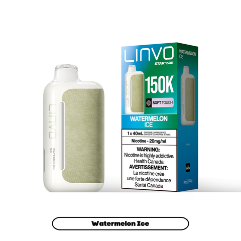 LINVO Star 150K Watermelon Ice 20mg disposable vape with sales packaging
