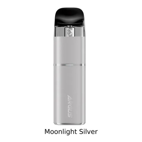 Voopoo Argus G3 MINI Open Pod Kit in moonlight silver with 2mL capacity and compact design for vaping enthusiasts.