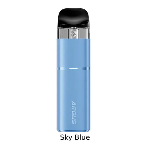 Sky blue Voopoo Argus G3 MINI Open Pod Kit 2mL showcasing sleek design and compact size for vaping enthusiasts.