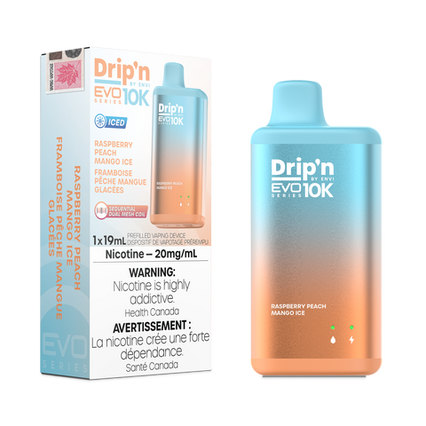 Drip'n EVO 10K - Raspberry Peach Mango Ice | Vape Cloud Canada