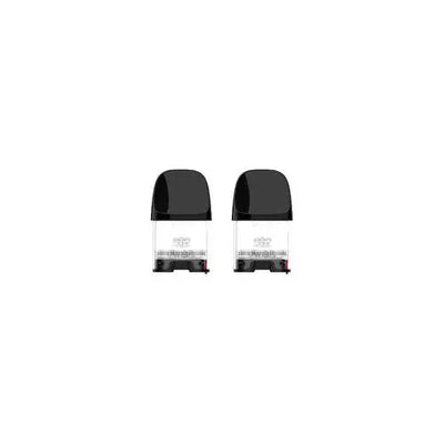 Uwell Caliburn G2 replacement pods, 2-pack, for Valor vape devices, shown in black with visible mouthpiece and filling port.