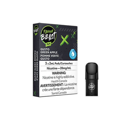 Flavour Beast S Pods - Gusto Green Apple | Vape Cloud Canada