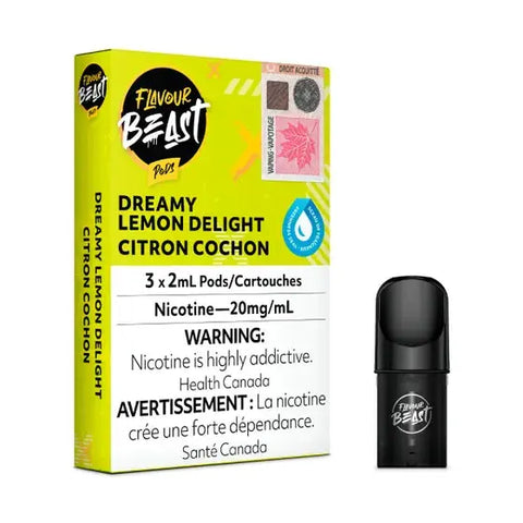Flavour Beast S Pods - Dreamy Lemon Delight | Vape Cloud Canada Pacific Smoke