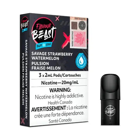 Flavour Beast S Pods - Savage Strawberry Watermelon | Vape Cloud Canada Pacific Smoke