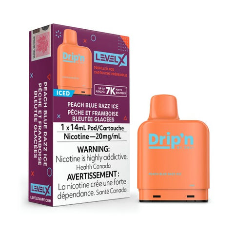 Level X 7k - Drip'n - Peach Blue Razz Ice | Vape Cloud Canada