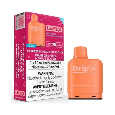 Level X 7k - Drip'n - Raspberry Peach Mango Ice | Vape Cloud Canada