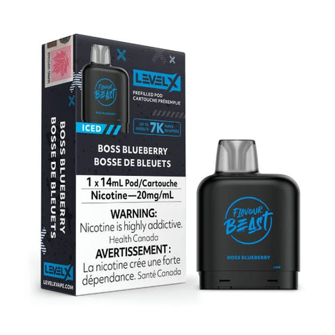 Level X 7k - Flavour Beast - Boss Blueberry Iced | Vape Cloud Canada